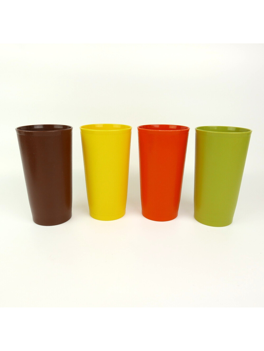 Vintage Tupperware 873 Tumblers 12 oz Set of 4 Harvest Colors 1970s Stackable
